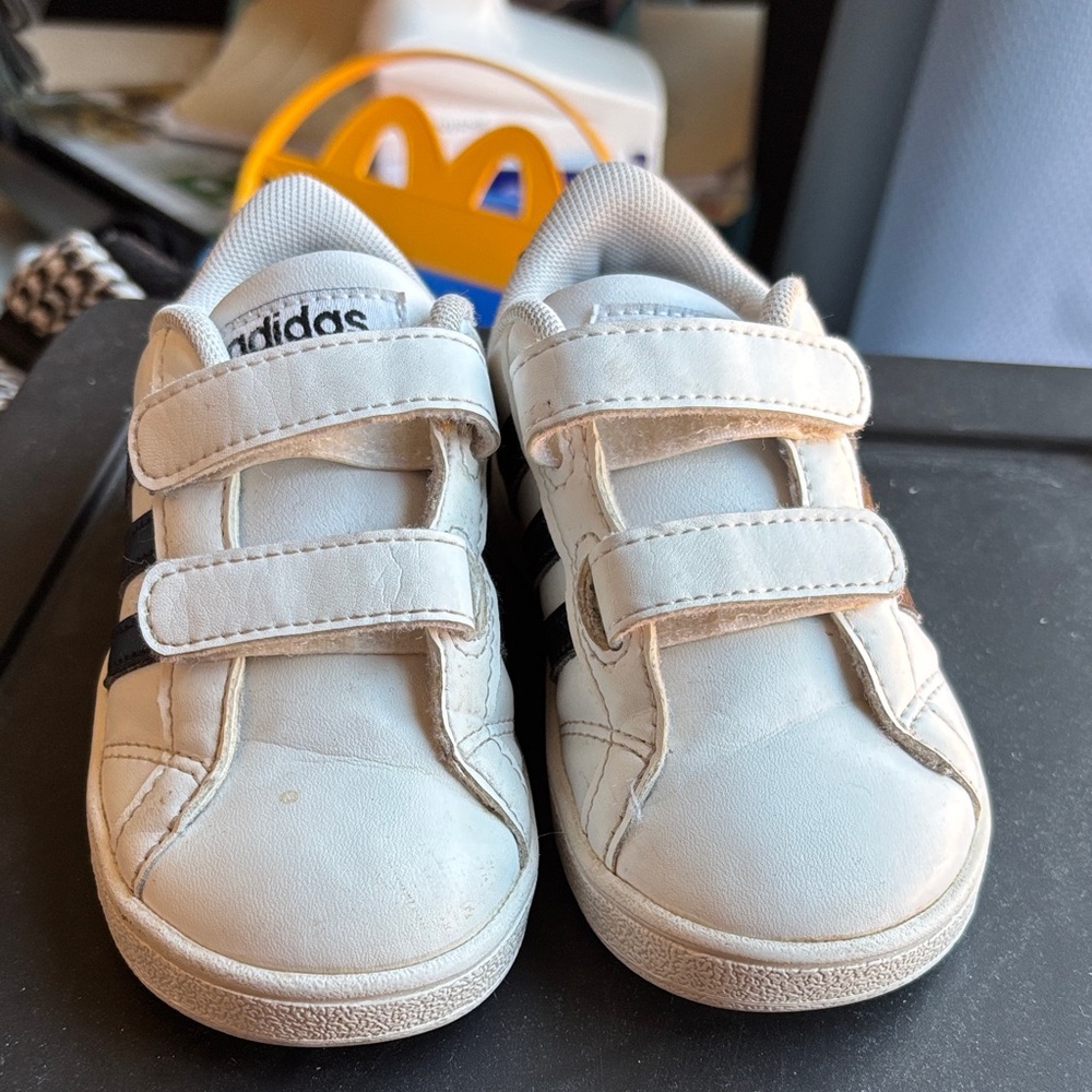 Adidas Kids White Velcro Sneakers